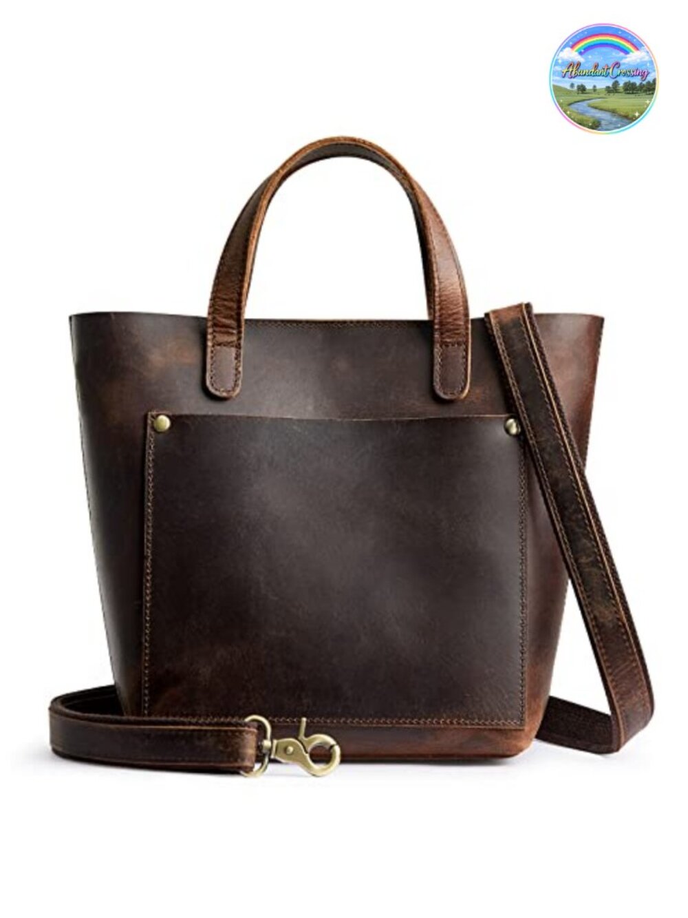 Genuine Leather Mini Satchel Crossbody with Adjustable Straps